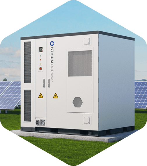 AKS Hithium BESS container at a solar site